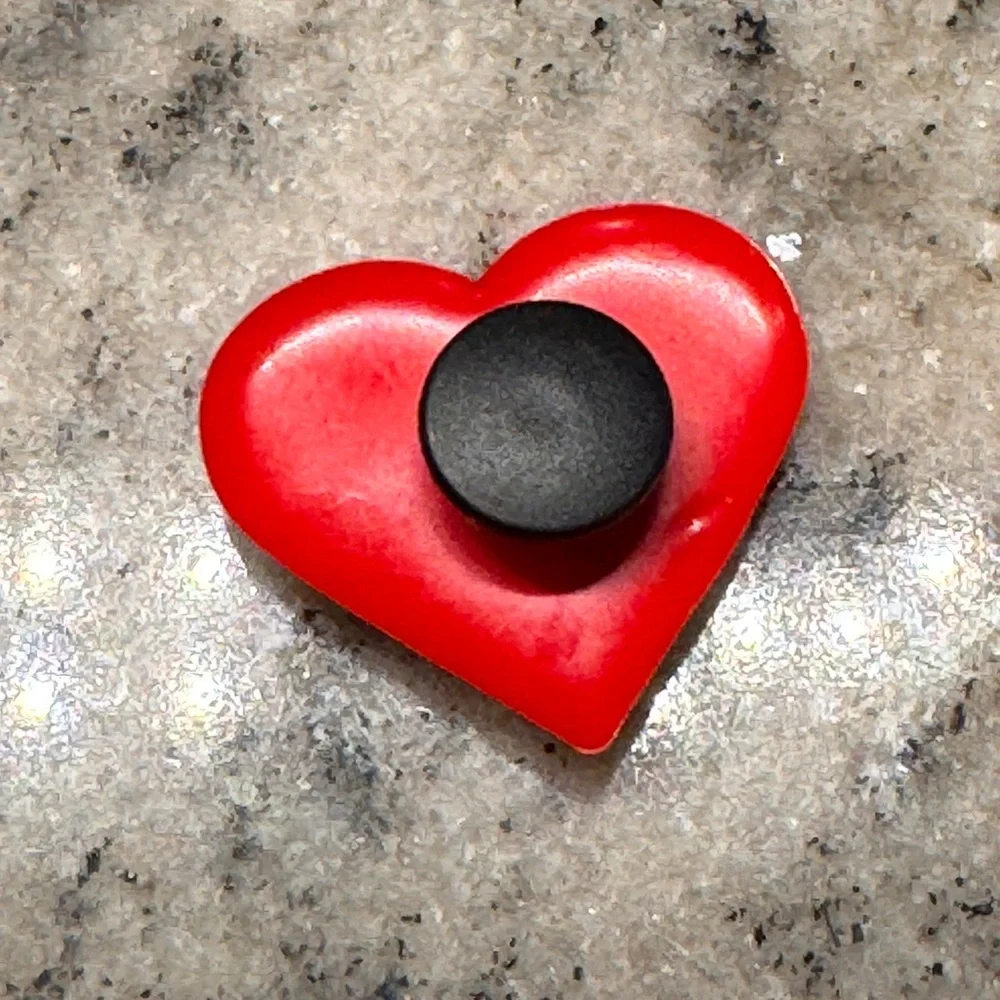 CROCS Red and White Heart Charm